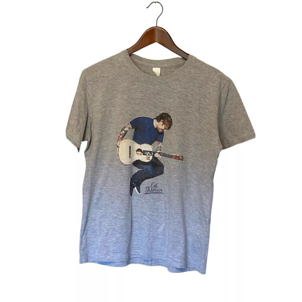 Ed Sheeran Gray Tour T-Shirt Men's L/XL Music Gray Basic Band Tee